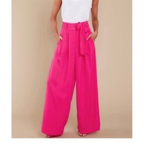 Women's Pink Wide-Leg Pants